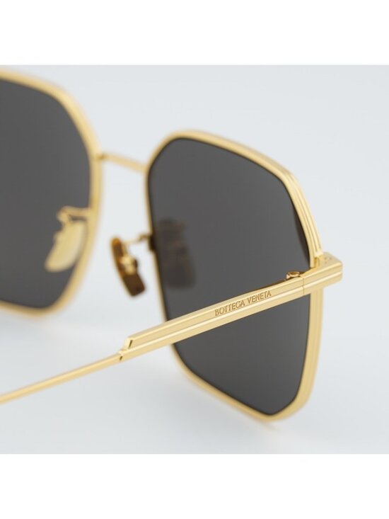 Bottega Veneta BV1108SA 001 Sunglasses Gold Square Frame, Grey Lenses main image 5